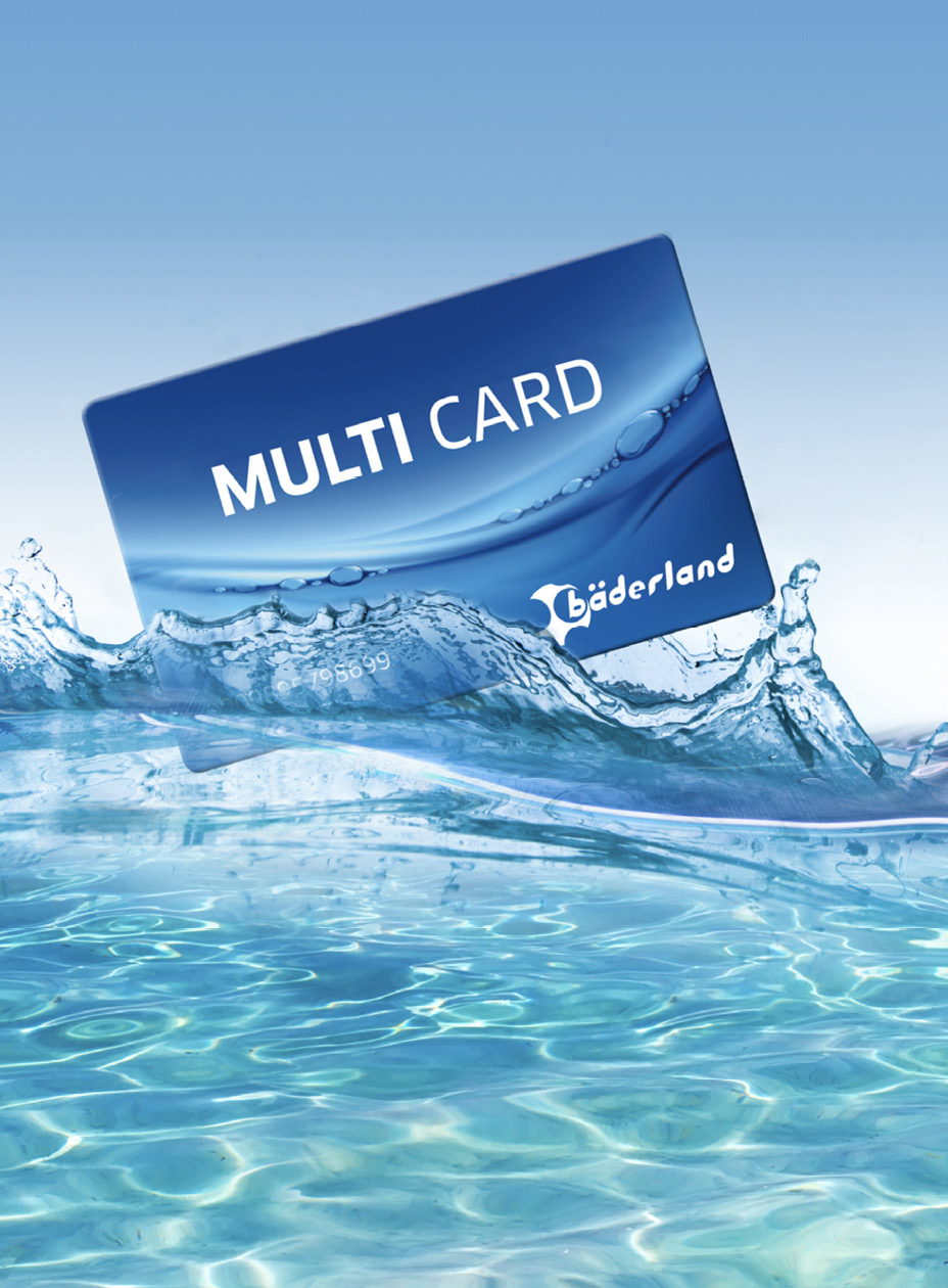 Bäderland Multi Card im Wasser