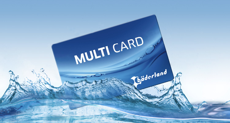 Bäderland Multi Card im Wasser