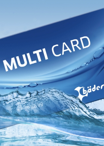 Blaue Multi Card Karte mit Wasserspritzern